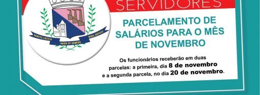 Prefeito anuncia parcelamento do salário dos funcionários já no mês de novembro